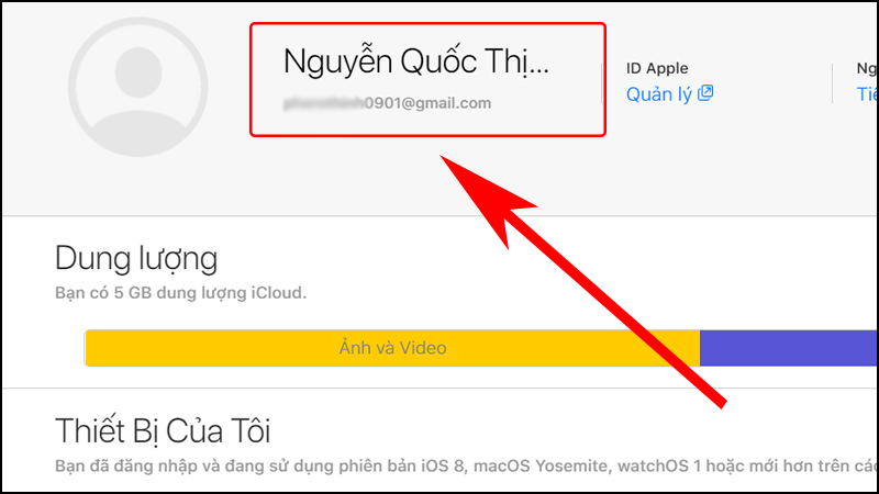 Xem tài khoản Apple ID